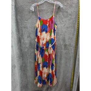 Sam Edelman Dress Womens Medium Floral Pleated Midi Bohemian Coastal Romantic